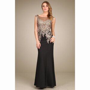 SEXY Black Gold Lace Dress